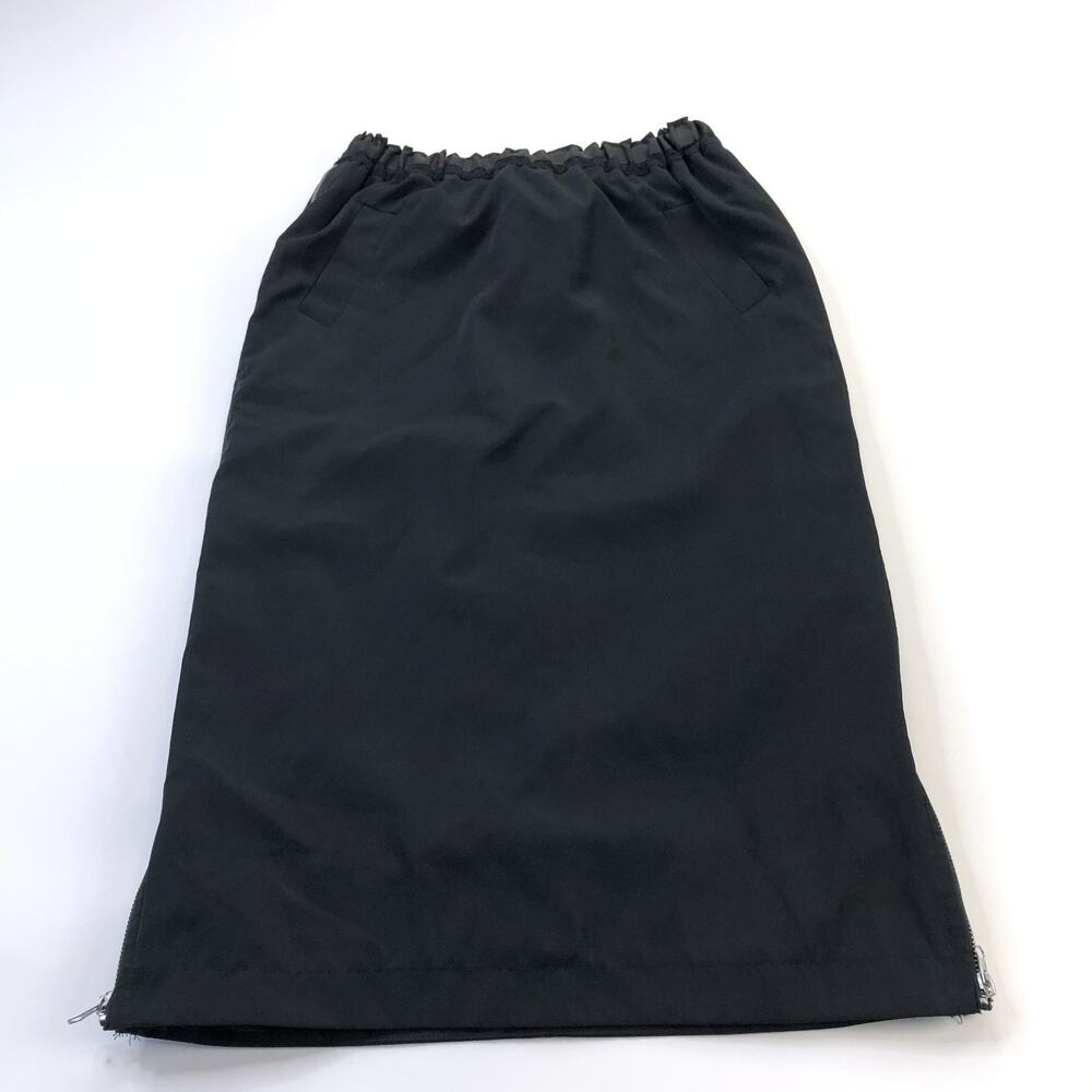 Joh Jelani Pleated Zipper Sides Small (Fits 26In) Lined Midi Skirt Black HRJ